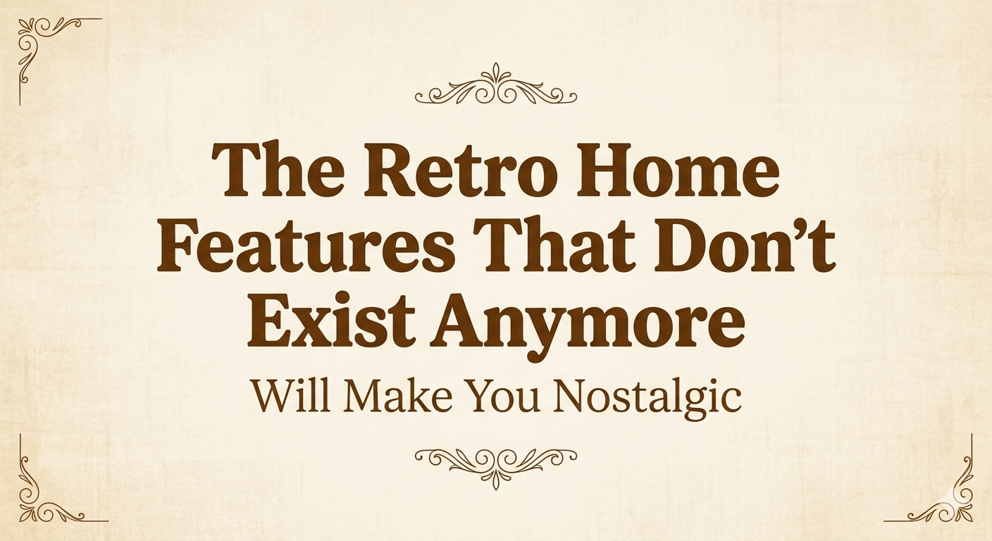 Vintage-style title card reading 'The Retro Home Features That Don't Exist Anymore Will Make You Nostalgic' on cream background